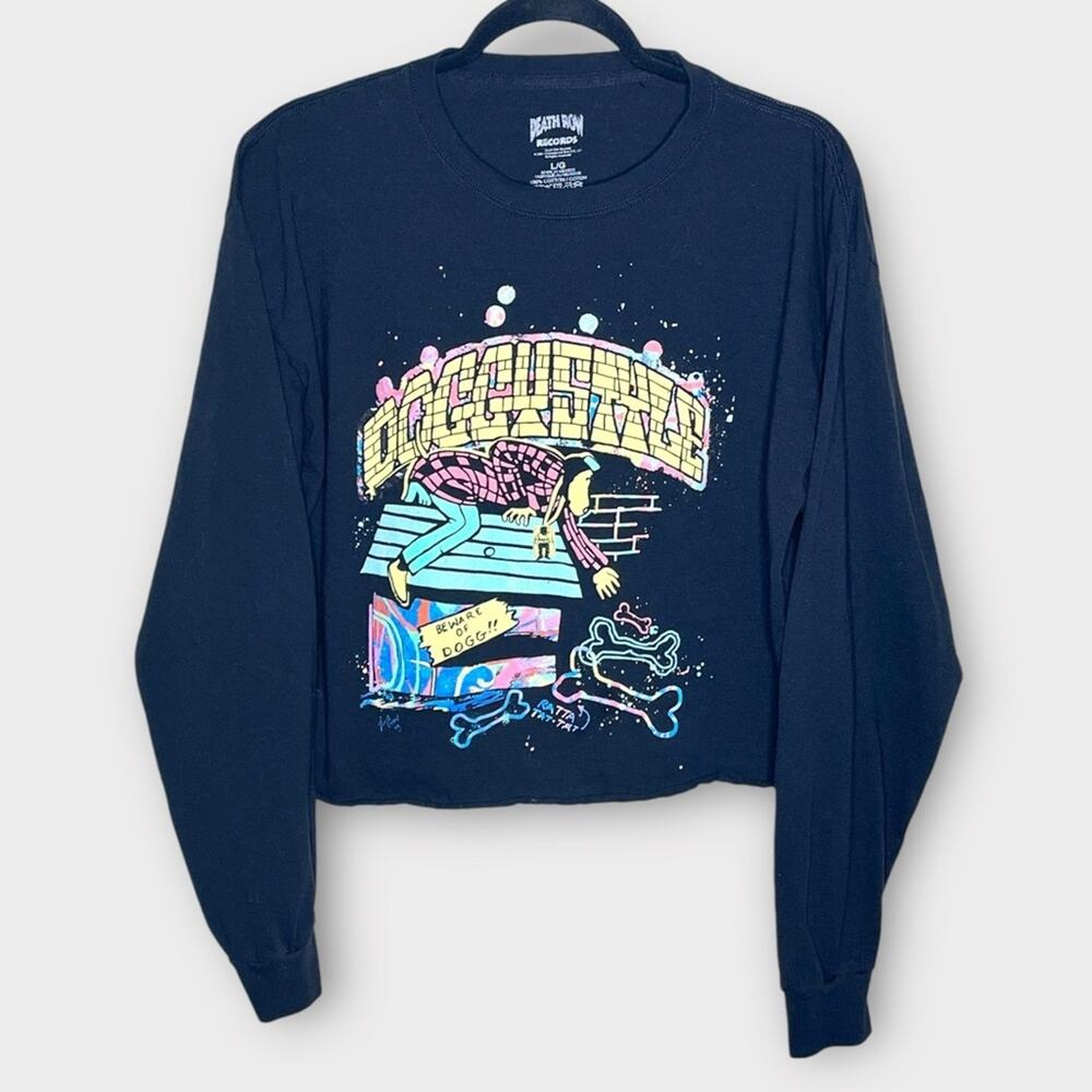 DEATH ROW RECORDS Snoop Dogg Doggystyle Crop Graphic Long Sleeve Tee L - Picture 2 of 4